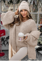 Pleciony Sveter z wełną Winter Is Calling béžový