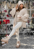 Pleciony Sveter z wełną Winter Is Calling béžový