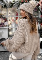 Pleciony Sveter z wełną Winter Is Calling béžový