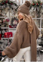 Pleciony Sveter z wełną Winter Is Calling Mokka