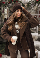 Bunda z kożuszkiem True North čokoládová