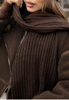 Rebrovaný Súprava Čiapka i szalik z kaszmirem Snow Dates čokoládový