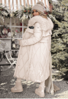 Prešívaná Bunda z futerkiem Hot Coffee béžová