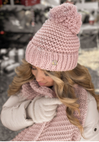 Súprava Čiapka, szalik, Rukavičky  3in1 Best Winter Days béžový púdrovo ružová