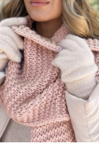 Súprava Čiapka, szalik, Rukavičky  3in1 Best Winter Days béžový púdrovo ružová