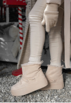 Krótkie semiošové śniegowce ze sznurowaniem Cold As Ice svetlobéžové