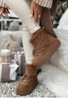 Krótkie semiošové śniegowce ze sznurowaniem Cold As Ice ťavie