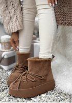 Krótkie semiošové śniegowce ze sznurowaniem Cold As Ice ťavie