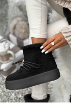 Krótkie semiošové śniegowce ze sznurowaniem Cold As Ice čierne