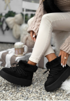 Krótkie semiošové śniegowce ze sznurowaniem Cold As Ice čierne