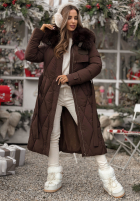 Prešívaná Bunda z futerkiem Hot Coffee čokoládová