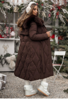 Prešívaná Bunda z futerkiem Hot Coffee čokoládová