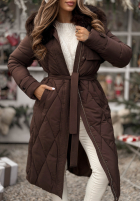 Prešívaná Bunda z futerkiem Hot Coffee čokoládová