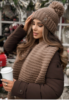 Súprava Čiapka, szalik, Rukavičky  z wełną 3in1 Best Winter Days Mokka