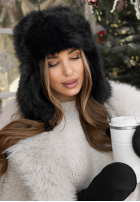 Futrzana Čiapka uszatka Winter Bear čierna