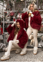 Krátka Bunda futerko Rainy Mood bordové