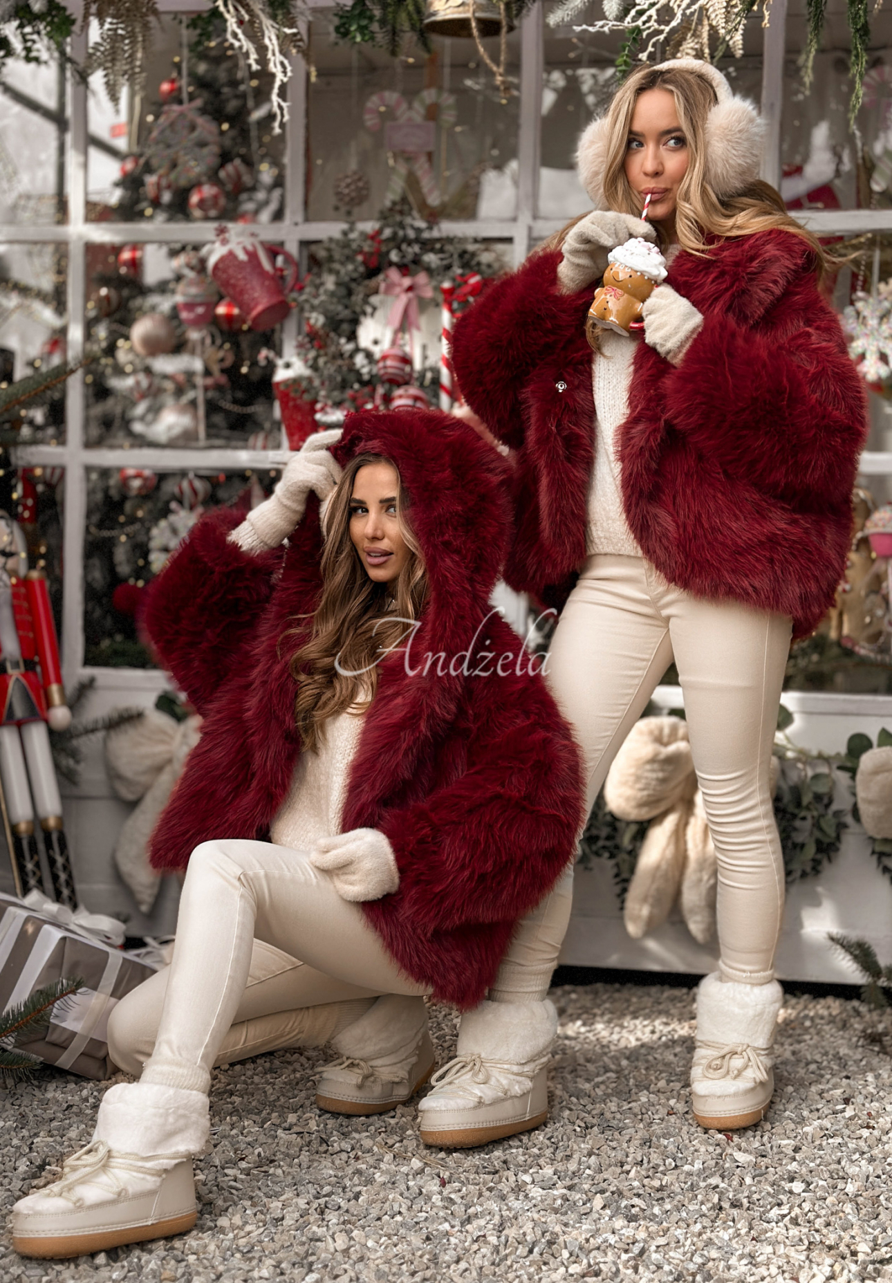 Krátka bunda kožúšok Rainy Mood bordové