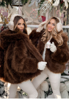 Krátka Bunda futerko Rainy Mood čokoládové