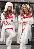 Vzorovaný sweterek Christmas Mission czerwono-Biela