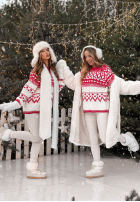 Vzorovaný sweterek Christmas Mission czerwono-Biela