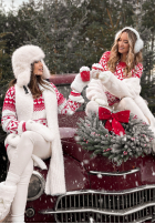 Vzorovaný sweterek Christmas Mission czerwono-Biela