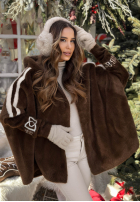 Wełniana Bunda alpaka z angorą Choose Me First čokoládová II