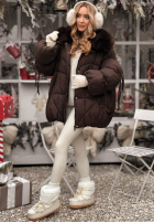 Prešívaná Bunda z futerkiem Cold Without You čokoládová