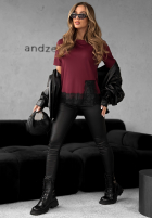 Tričko z koronką Daily Lace bordová