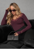 Blúzka longsleeve z koronką Miss In Me bordová
