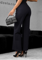 látkové Nohavice dzwony Can't Ignore Me tmavomodré