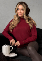 Krótki Sveter Single Snowflake bordová