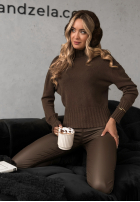 Krótki Sveter Single Snowflake čokoládový