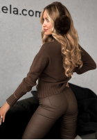 Krótki Sveter Single Snowflake čokoládový