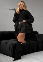 Zamszowa Sukňa mini z falbankami Girly Time čierna