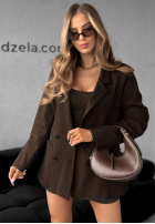 Viskózové sako dvojradové s gombíkmi Your Move čokoládová