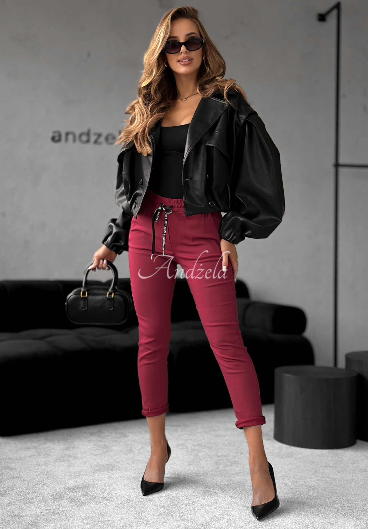 Nohavice Harwinton bordové