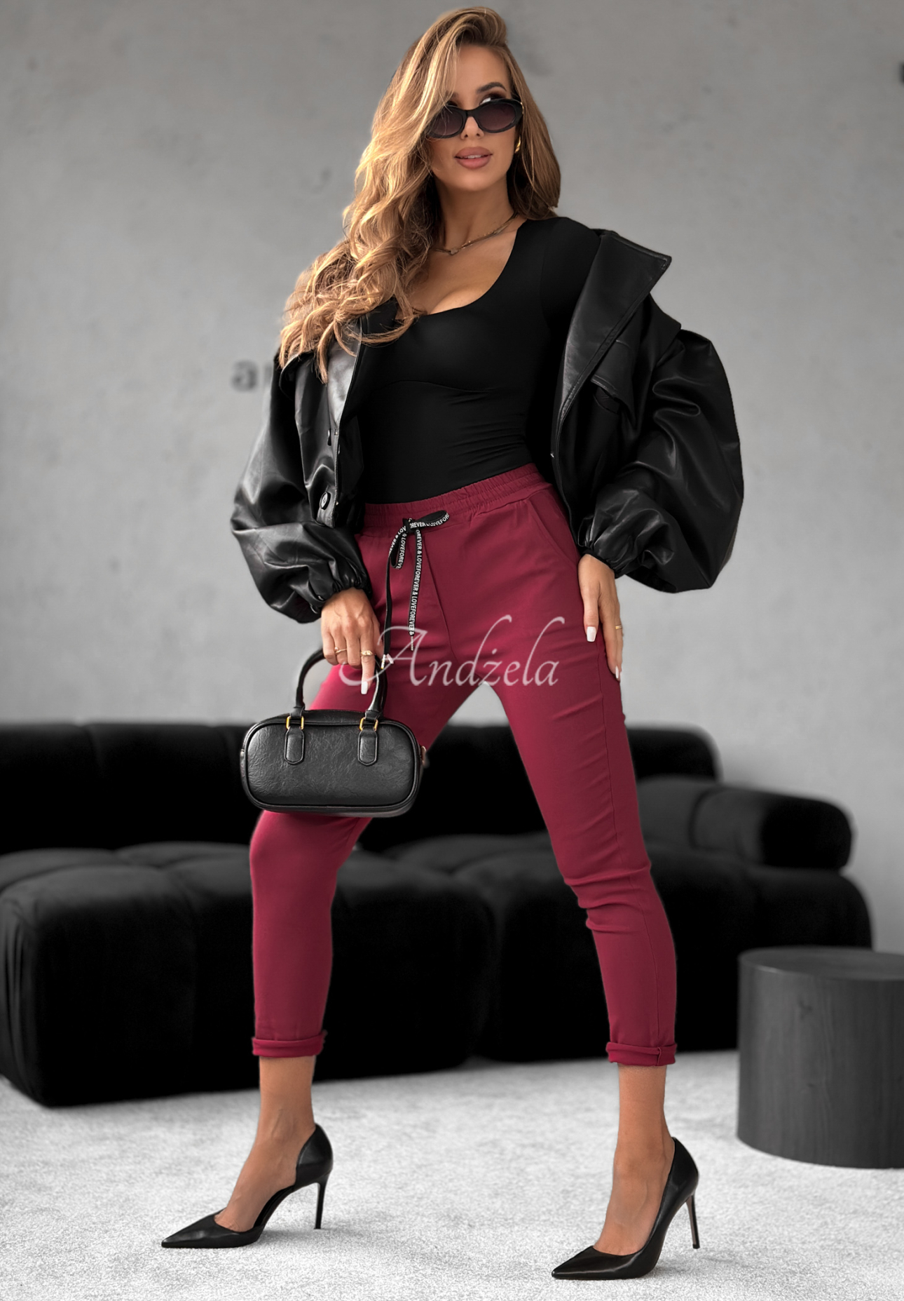 Nohavice Harwinton bordové