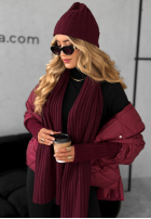 Rebrovaný Súprava Čiapka i szalik z kaszmirem Snow Dates bordová