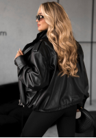 Koženková bunda Choosing Myself čierna