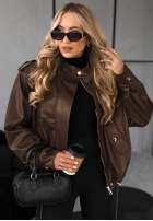 Koženková bunda Choosing Myself čokoládová