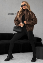 Koženková bunda Choosing Myself čokoládová