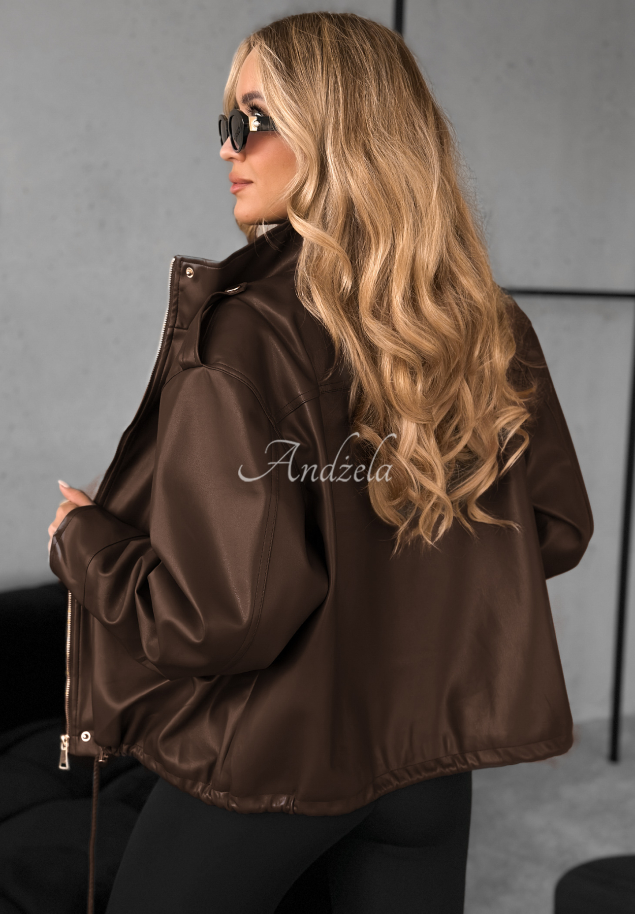 Koženková bunda Choosing Myself čokoládová