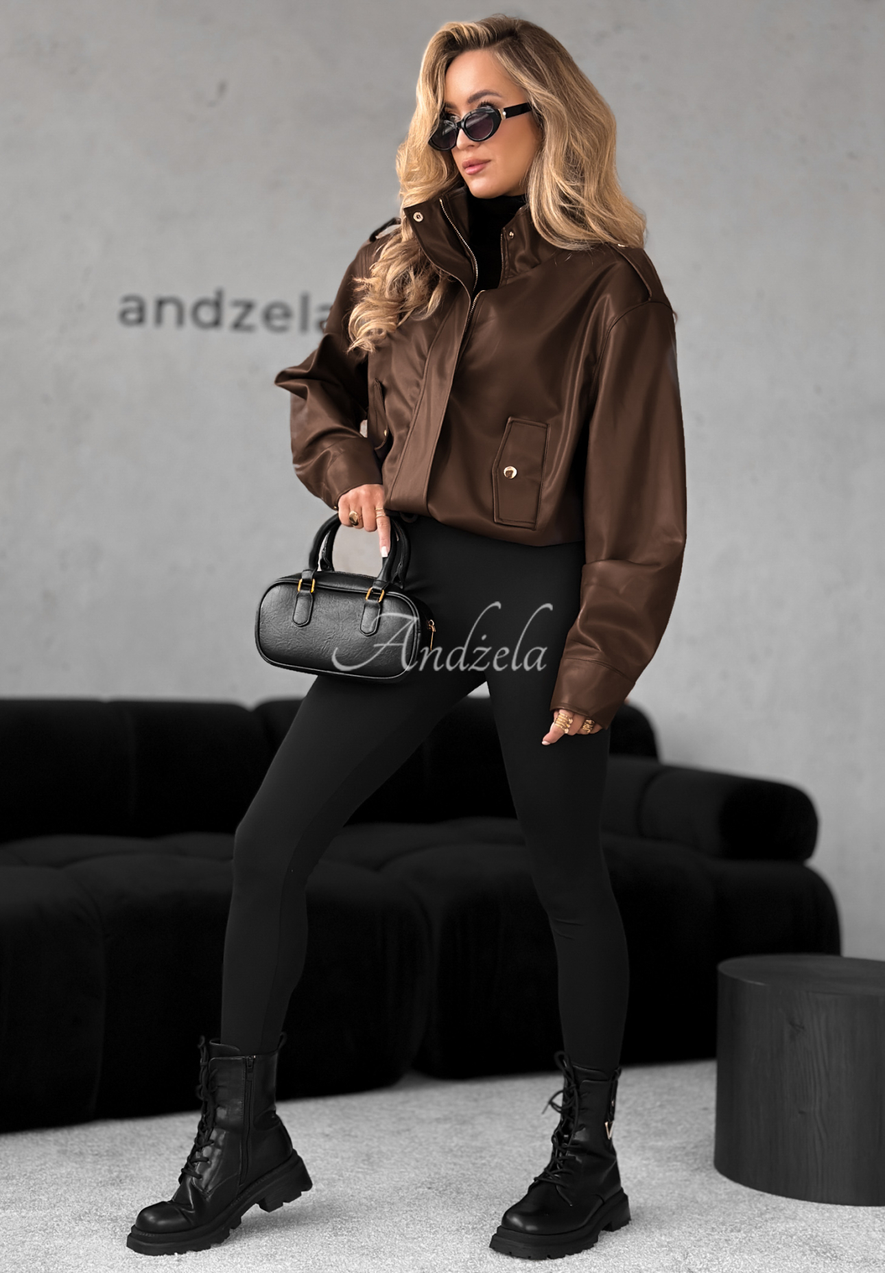 Koženková bunda Choosing Myself čokoládová