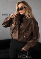 Koženková bunda Choosing Myself čokoládová