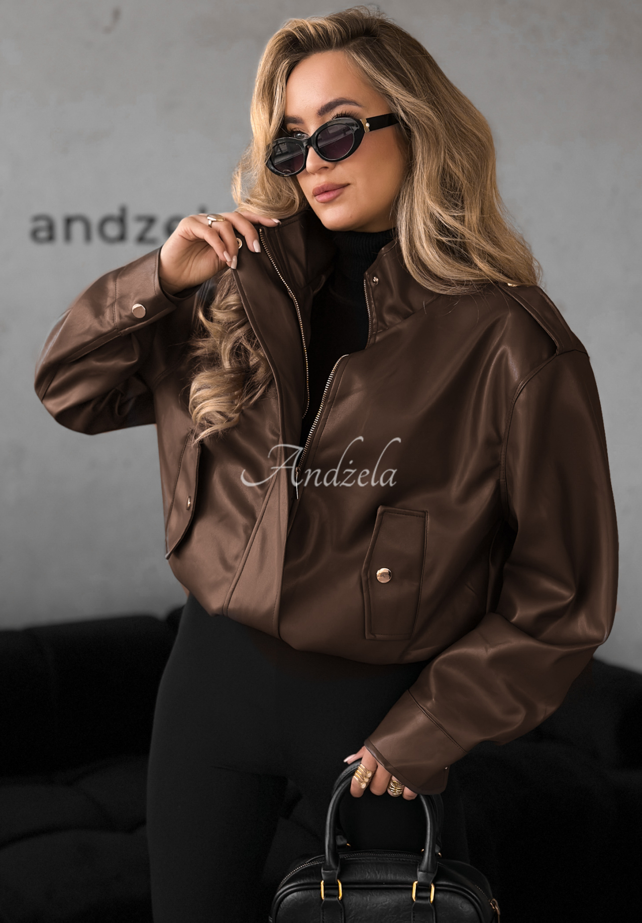 Koženková bunda Choosing Myself čokoládová