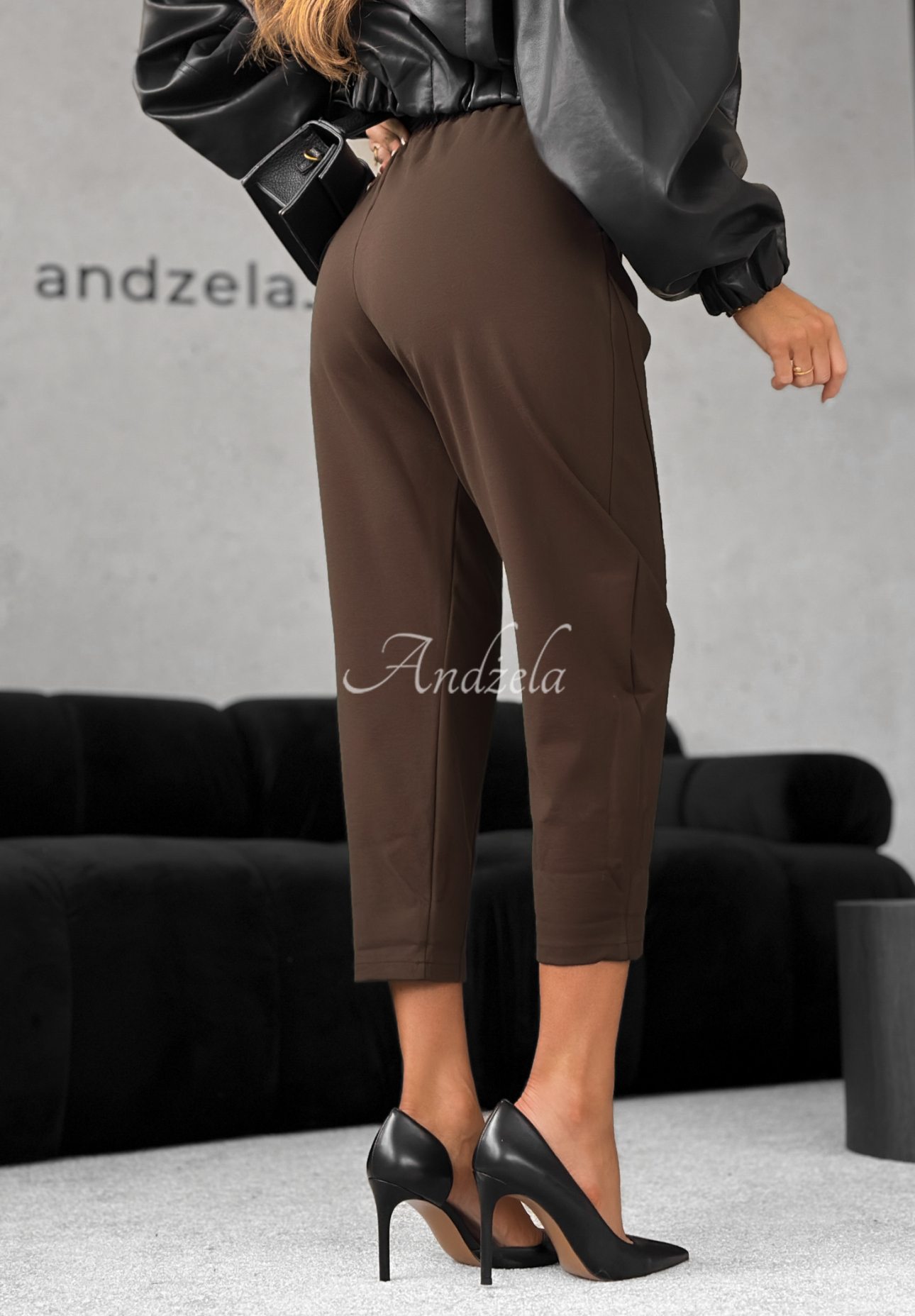 Viskózové nohavice banana It Was Real čokoládové