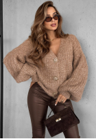 Krótki kardigan z bufkami Snow Hill béžový