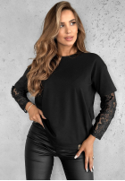 Tričko z koronkowymi rękawami The Only Thing čierna