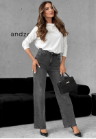 Nohavice džínosové straight Make It Real tmavosivé