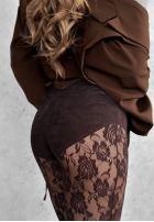 Koronkowe Pančuchy z zapiętkami Dreaming Of Lace čokoládové